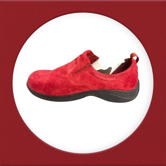 Vintage-Inspired Route 66 Red Suede Slip-On Shoes Retro Comfort Casuals sz 8 - Picture 6 of 9